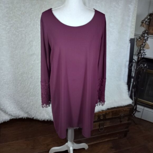 CHARMING CHARLIE PURPLE SHIFT DRESS SZ.L GUC - Picture 2 of 10